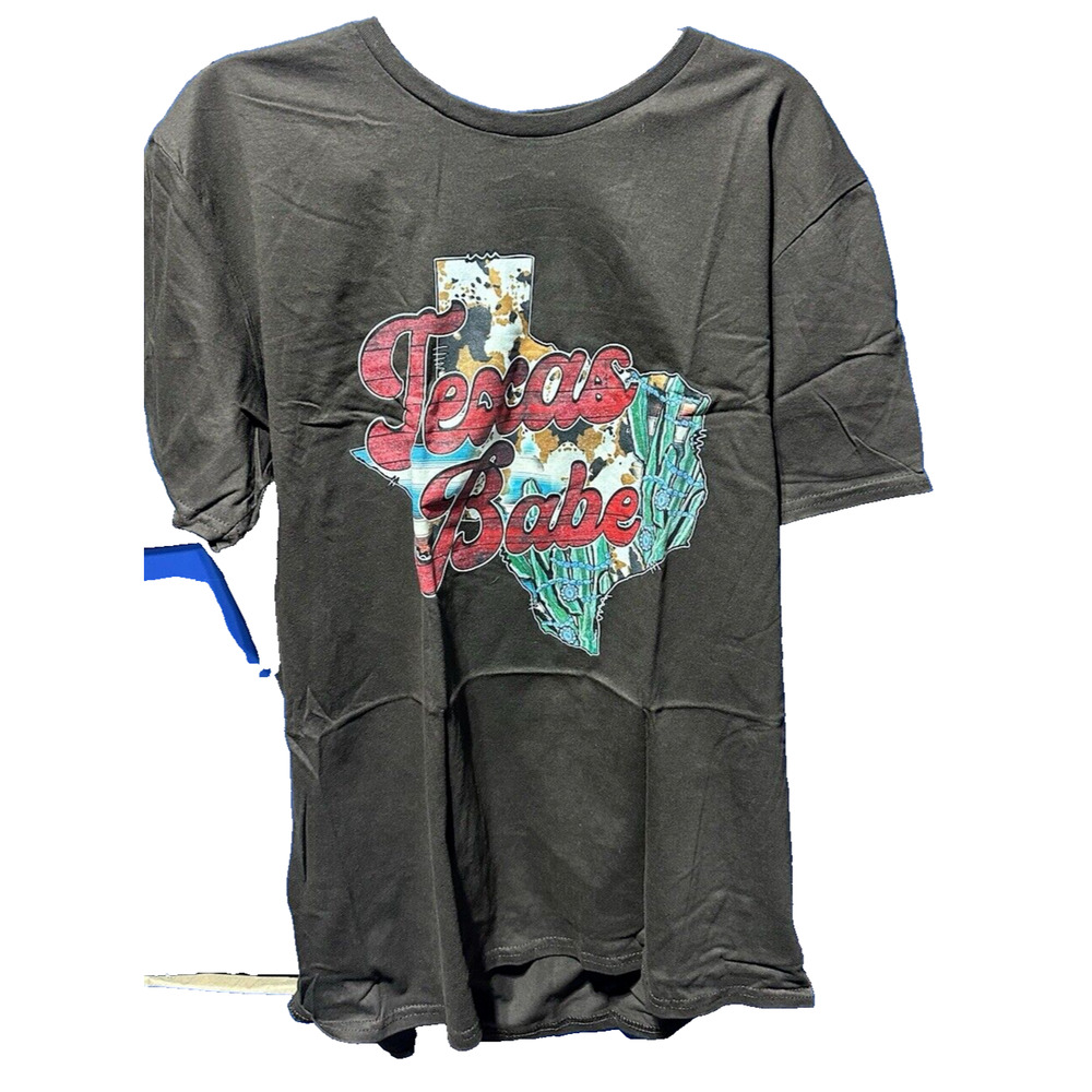 Texas Babe wm's sz large scooped neck graphic tee shirt
